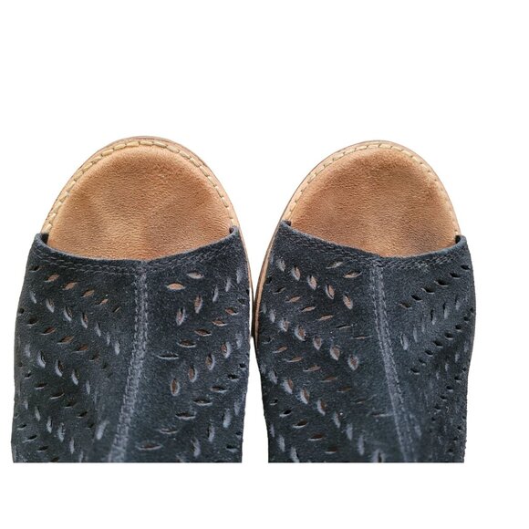 Toms Majorca Black Peep Toe Bootie Size 11 - Picture 5 of 8